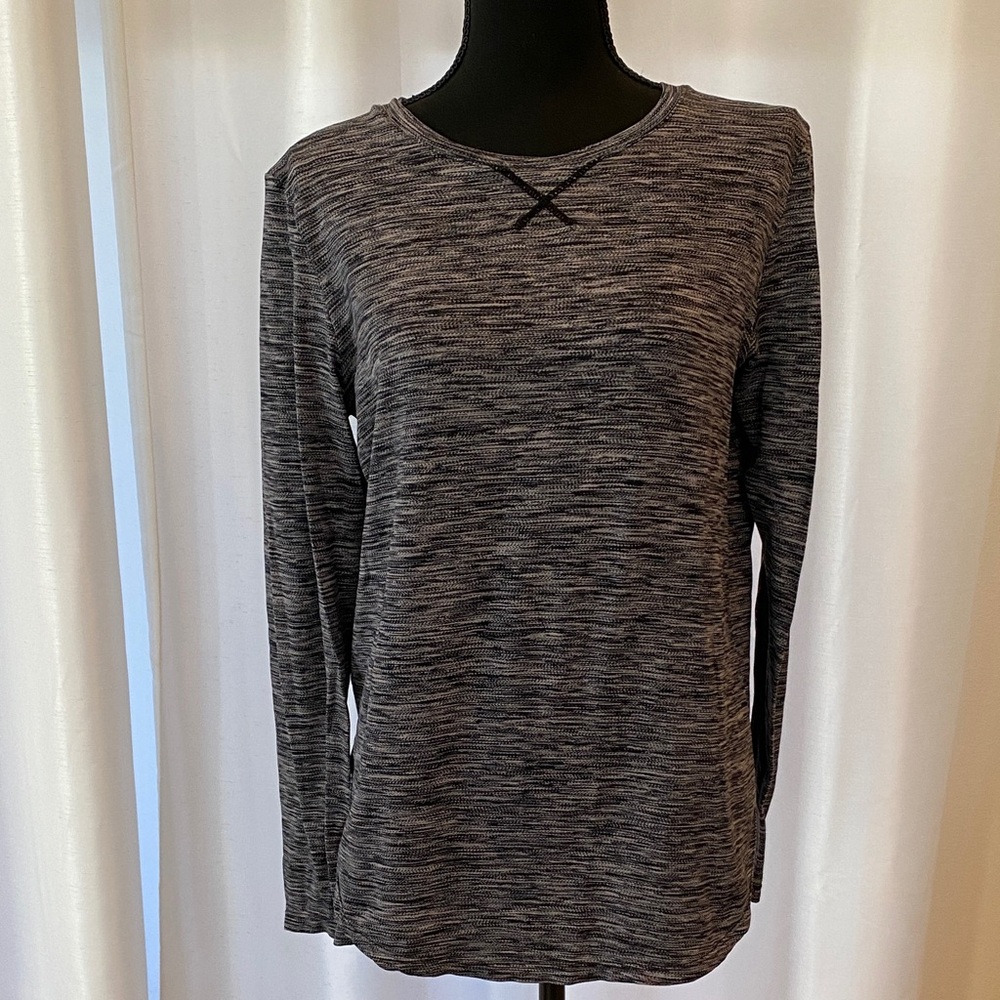 Heathered Black Long Sleeve Women's Top
